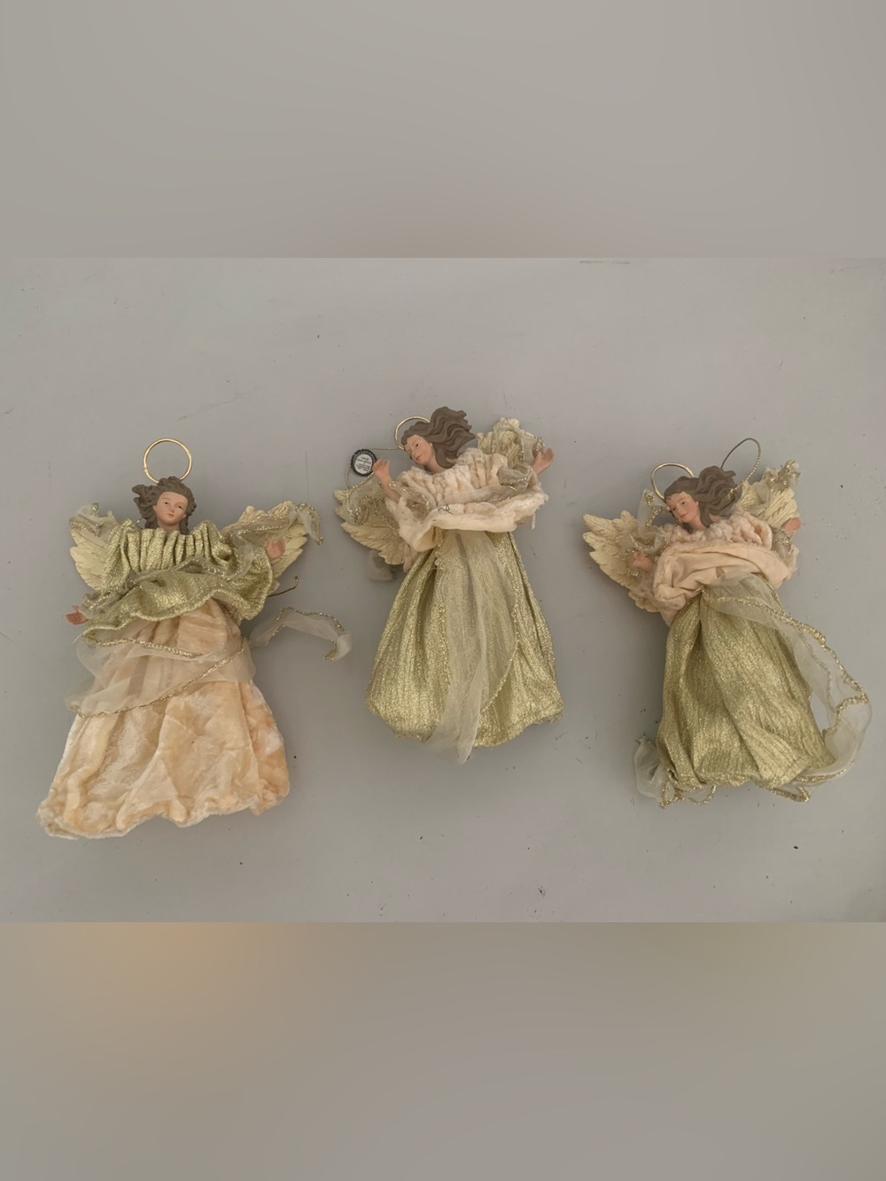 Vintage Christmas Angel  Ornaments- Gold and Cream